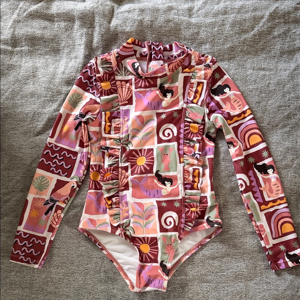 Cotton On Girls Long Sleeve Swimsuit Size 5